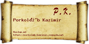 Porkoláb Kazimir névjegykártya
